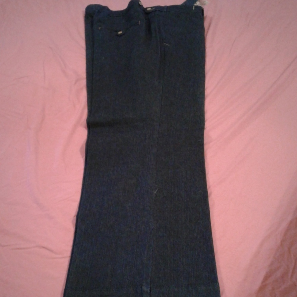 Wide leg stretch jeans w adjustable waistband